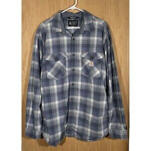 Carhartt Rugged Flex Plaid Button Down Shirt Cotton Collar Relaxed Fit Men's XL